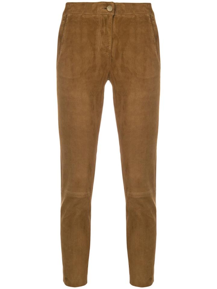 Arma Slim-fit Cropped Trousers - Brown