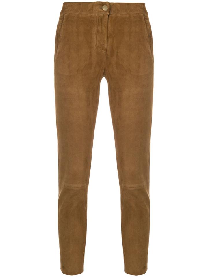 Arma Slim-fit Cropped Trousers - Brown