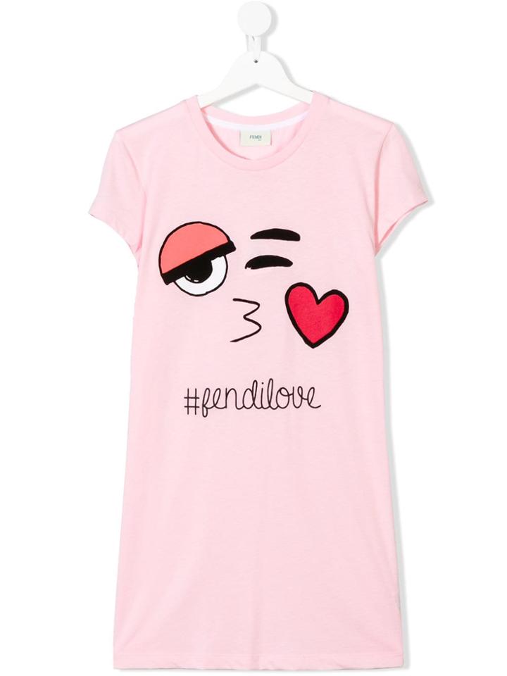 Fendi Kids Teen Fendi Love T-shirt - Pink & Purple
