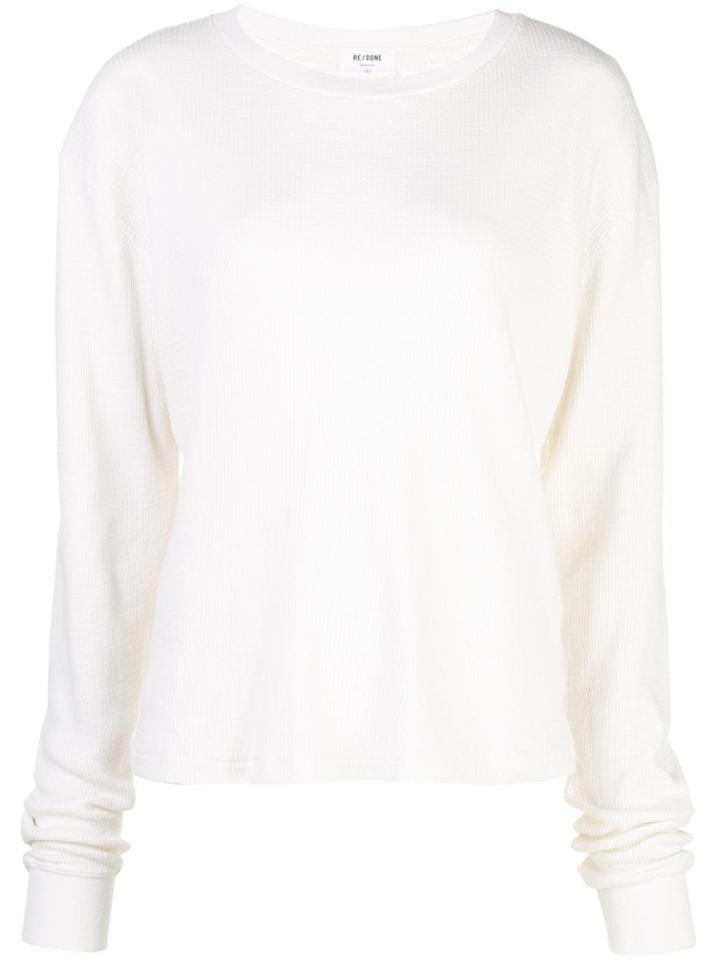 Re/done Long-sleeve Fitted Top - White