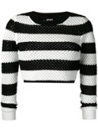Dodo Bar Or Striped Cropped Sweater - Black