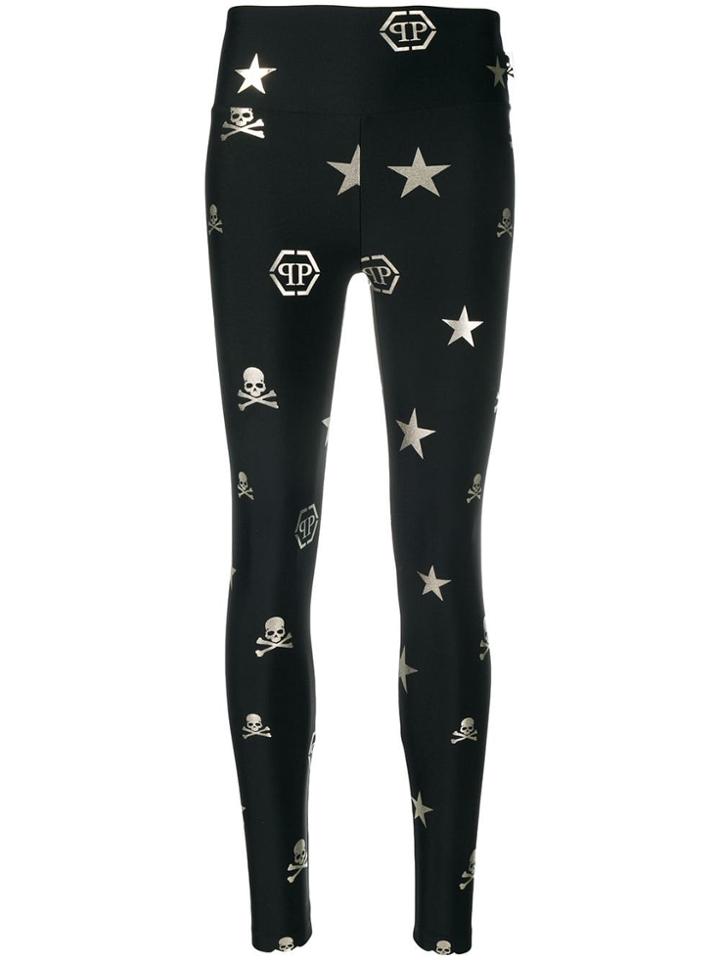 Philipp Plein Signature Symbol Printed Leggings - Black