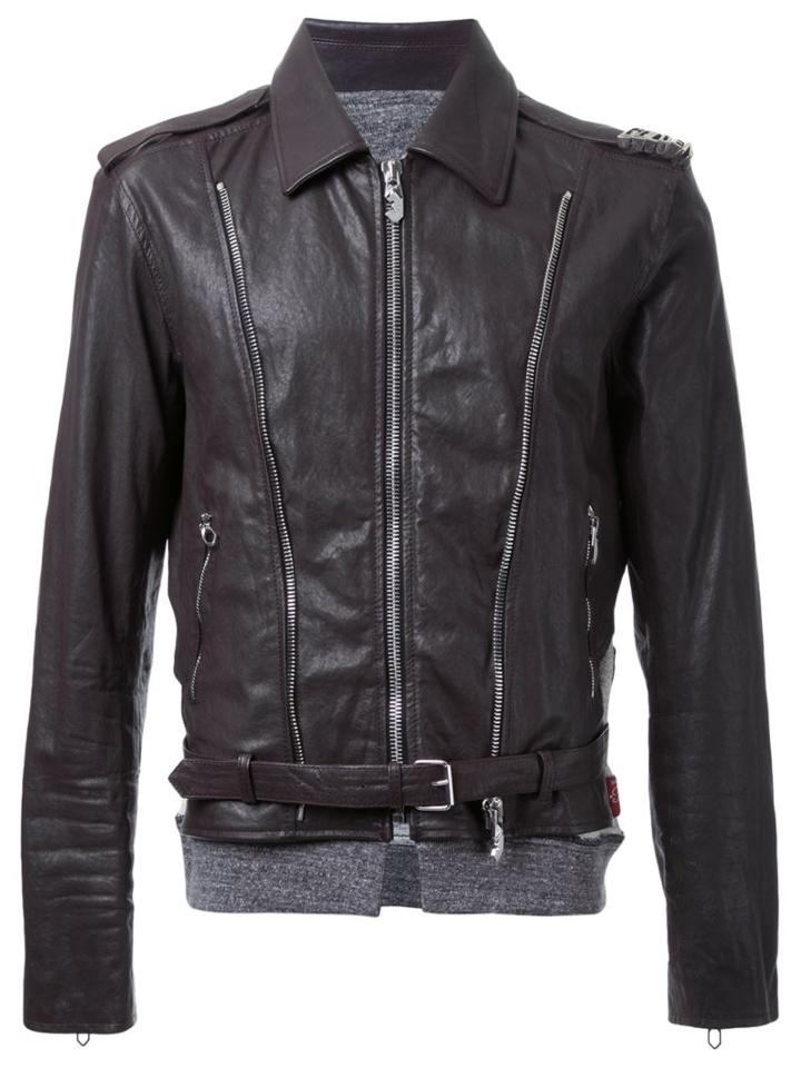 Golden Goose Deluxe Brand 'chiodo' Exposed Zip Design Jacket, Men's, Size: Small, Brown, Leather