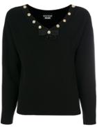 Boutique Moschino Studded Collar Top - Black