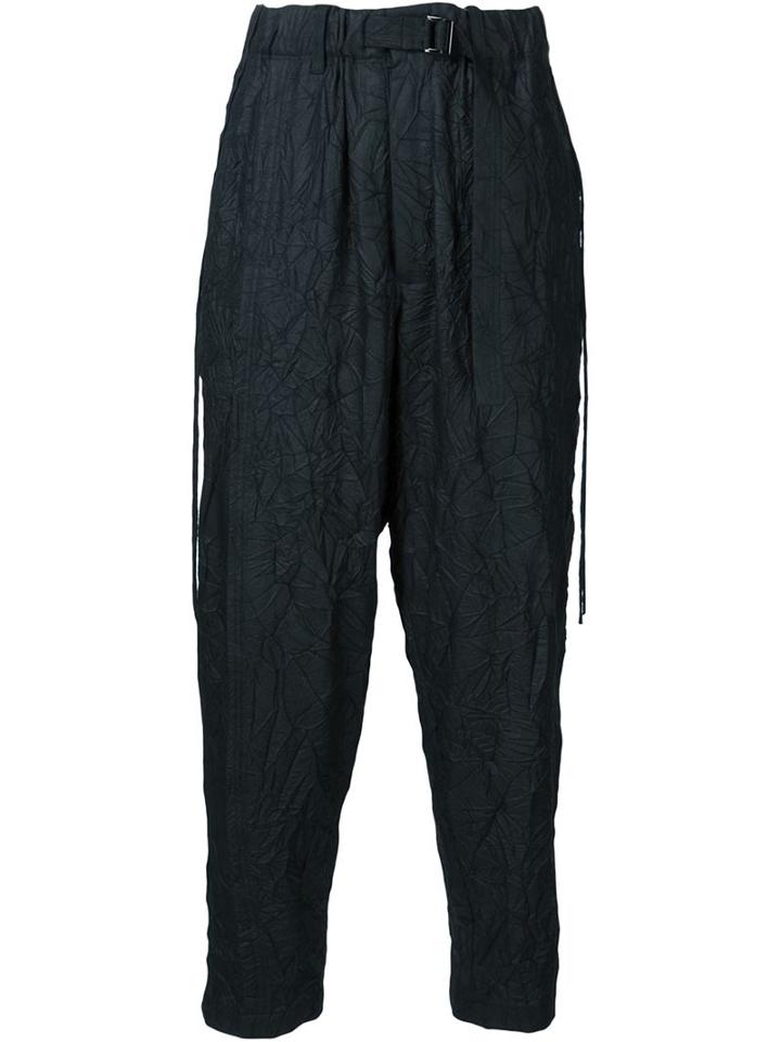 Yohji Yamamoto Wrinkled Loose Fit Trousers