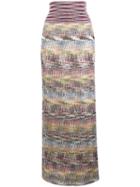 Missoni Striped Straight Long Skirt - Neutrals