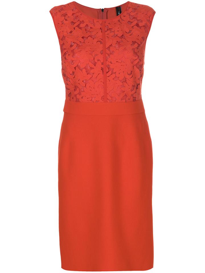 Marc Cain Lace Panel Dress - Red