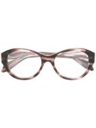 Alexander Mcqueen Eyewear Round Frame Glasses - Grey