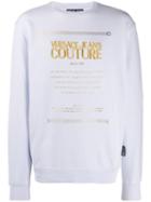 Versace Jeans Couture Metallic-print Logo Sweatshirt - White