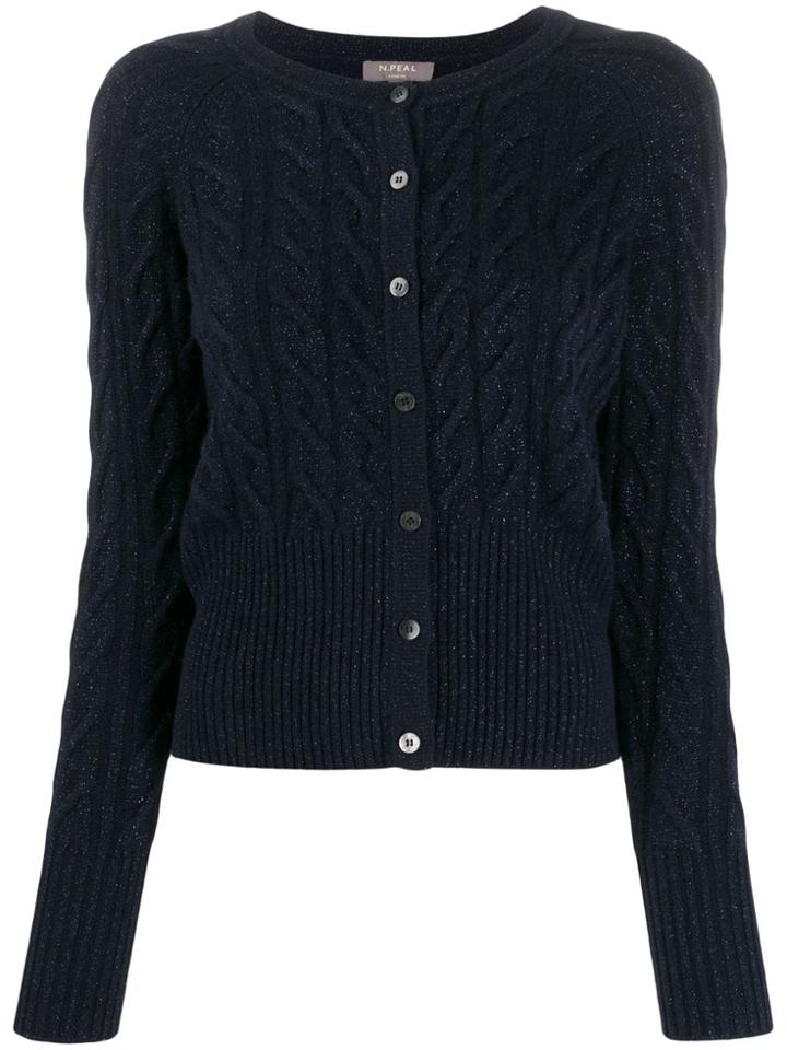 N.peal Cable Knit Cardigan - Blue