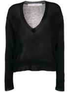 Iro Deep V-neck Sweater - Black