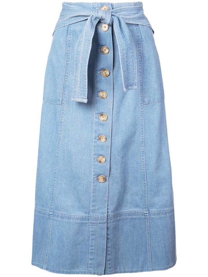 Sea Dakota Belted Midi Skirt - Blue