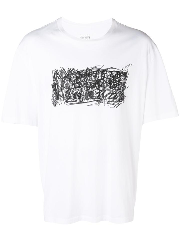 Maison Margiela Scribble Logo Print T-shirt - White