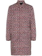 Valentino Single Breasted Scale Print Cotton Trench Coat - Red