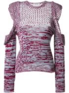 Philosophy Di Lorenzo Serafini Open Knit Cut-off Blouse, Women's, Size: 40, Pink/purple, Cotton