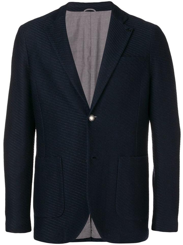 Eleventy Ribbed Blazer Jacket - Blue