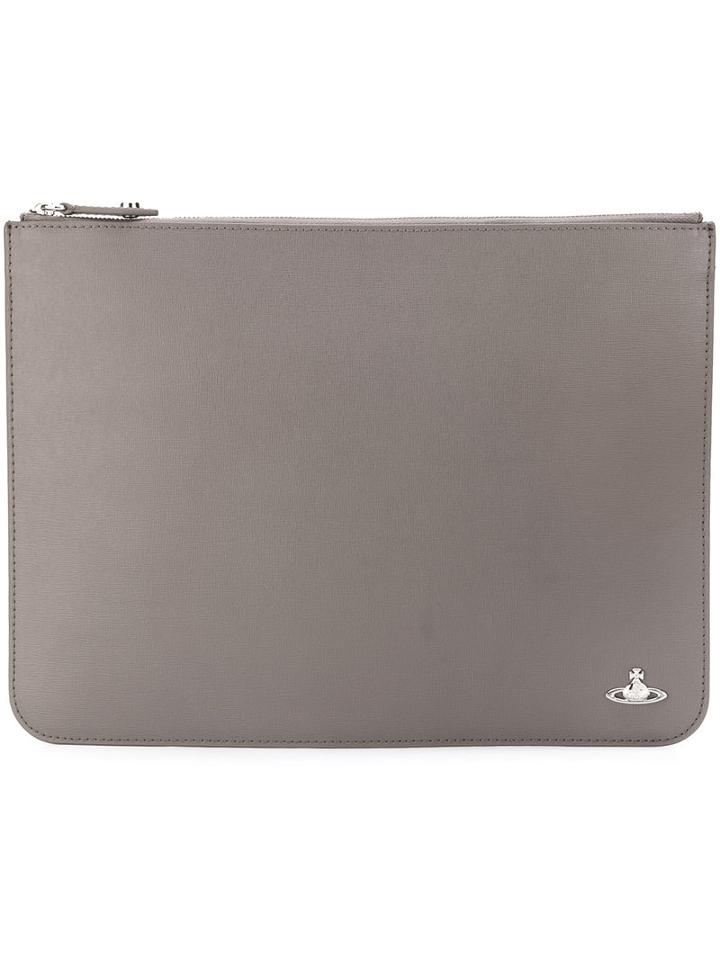 Vivienne Westwood - Top Zip Clutch Bag - Men - Leather - One Size, Nude/neutrals, Leather