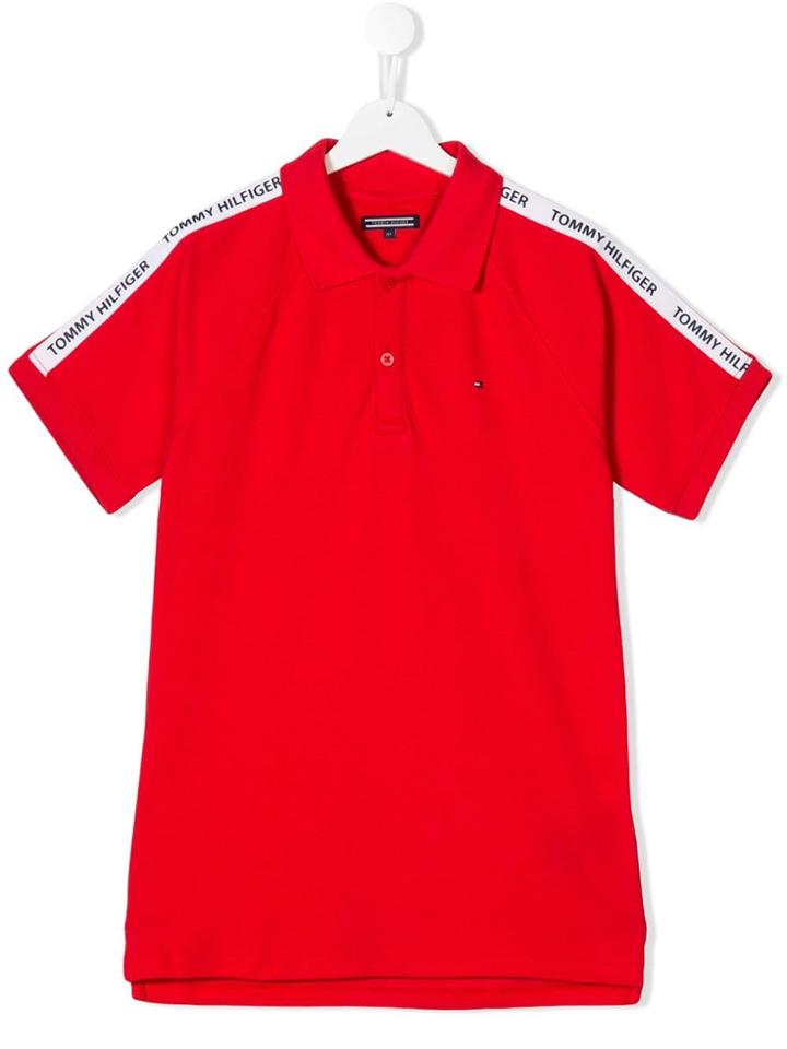 Tommy Hilfiger Junior Teen Logo Trim Polo Shirt - Red