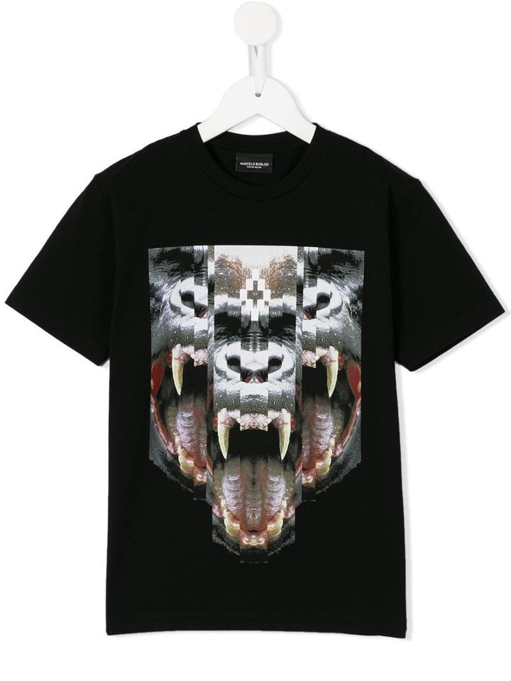 Marcelo Burlon County Of Milan Kids Mini Me T-shirt, Boy's, Size: 10 Yrs, Black
