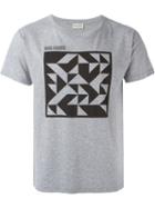 Geometric Print T-shirt, Men's, Size: Xxl, Grey, Cotton, Saint Laurent