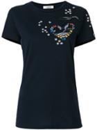 Valentino - Heart T-shirt - Women - Cotton/polyester - M, Blue, Cotton/polyester