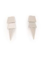 Eddie Borgo Large Scaled Triangle Earrings, Women's, Metallic