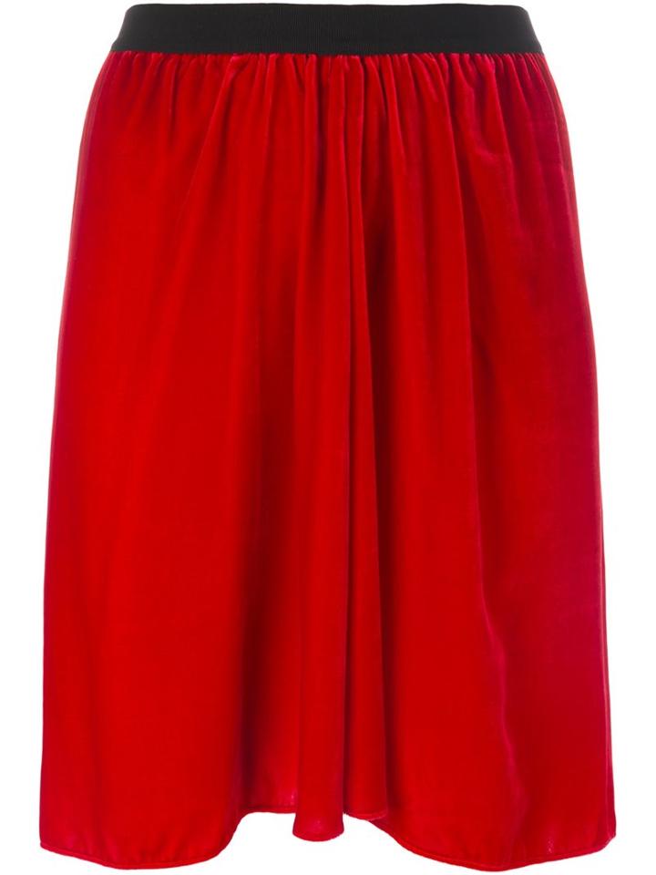 Isabel Marant Étoile 'linore' Velvet Skirt, Women's, Size: 40, Red, Rayon/silk/cotton/cotton