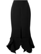 Christopher Esber Ruffle Leaf Release Skirt, Women's, Size: 6, Black, Polyester/spandex/elastane