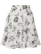 Versace Vintage Floral Flared Skirt - White