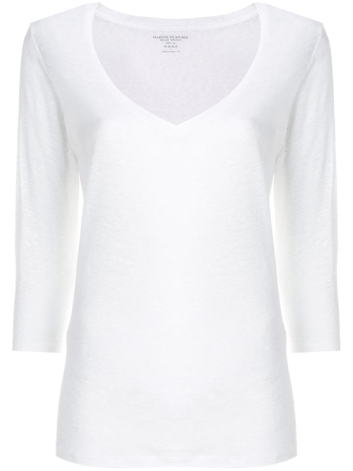 Majestic Filatures Loose Fit Knitted Top - White