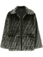 Fendi Vintage Logo Fake Fur Jacket - Grey