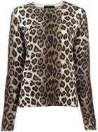 Samantha Sung Leopard Print Sweater - Black