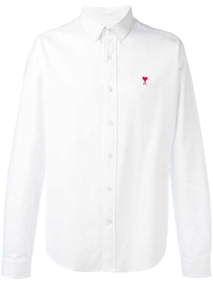 Ami Alexandre Mattiussi - Embroidered Logo Shirt - Men - Cotton - 36, White, Cotton