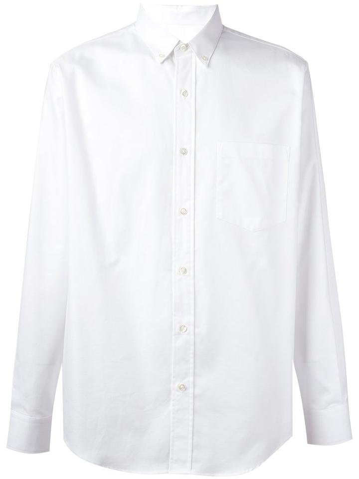 Ami Alexandre Mattiussi Large Button Down Shirt, Men's, Size: 36, White, Cotton