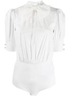 Elisabetta Franchi Oversized Bow Tie Bodie - White