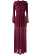 Olympiah - Ruffle Gown - Women - Polyester - 44, Red, Polyester