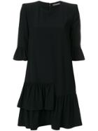 Alexander Mcqueen Ruffle Hem Mini Dress - Black