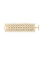 Christian Dior Vintage Star Row Wide Bracelet, Women's, Metallic