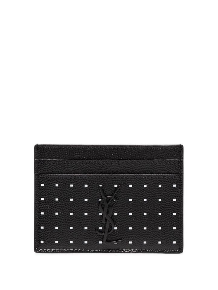 Saint Laurent Polka-dot Cardholder - Black