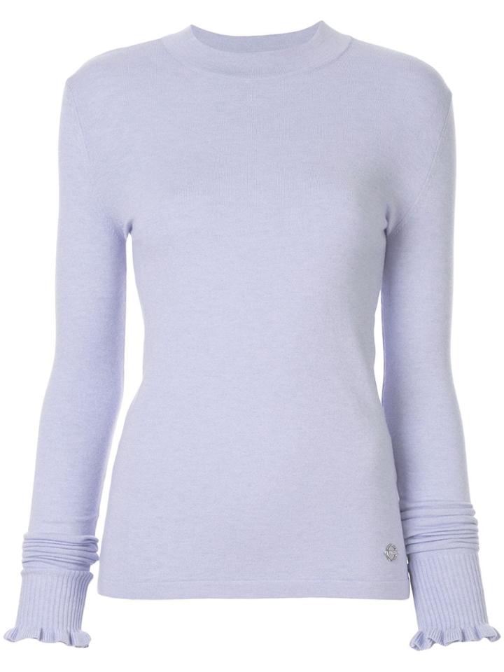 Emilio Pucci Ruffled Detail Knitted Jumper - Purple