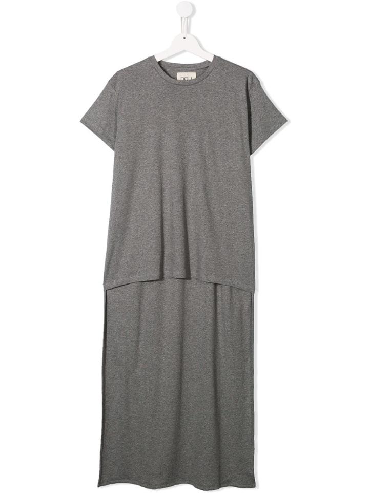 Douuod Kids Teen Asymmetric Hem T-shirt - Grey