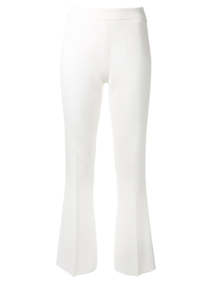 Giambattista Valli Tailored Flared Trousers, Women's, Size: 42, White, Cotton/viscose/spandex/elastane/acetate