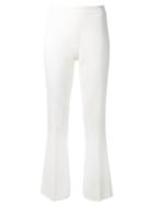 Giambattista Valli Tailored Flared Trousers, Women's, Size: 42, White, Cotton/viscose/spandex/elastane/acetate