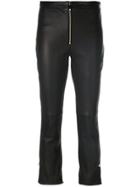 Coliac Leather Cropped Trousers - Black