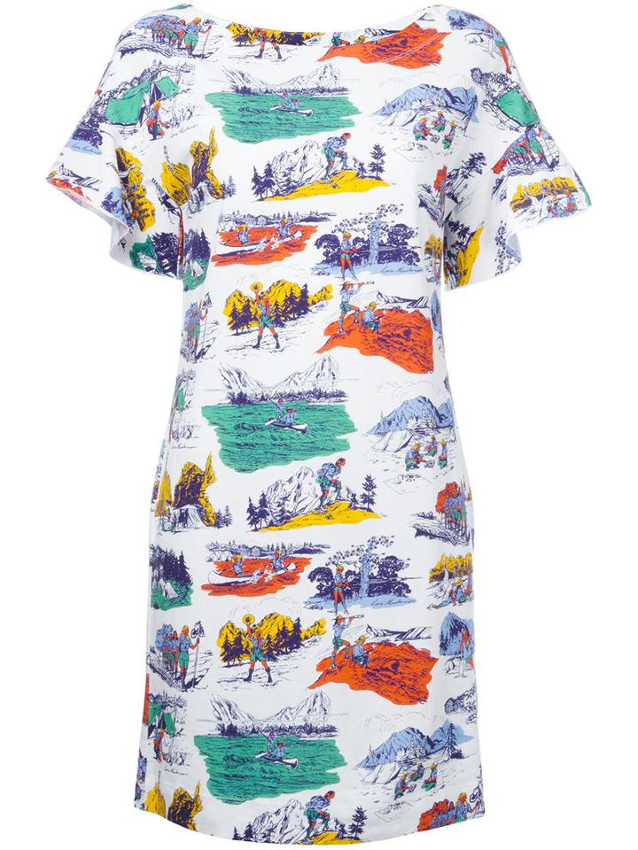 Love Moschino - Camping Print T-shirt Dress - Women - Cotton/spandex/elastane - 40, White, Cotton/spandex/elastane