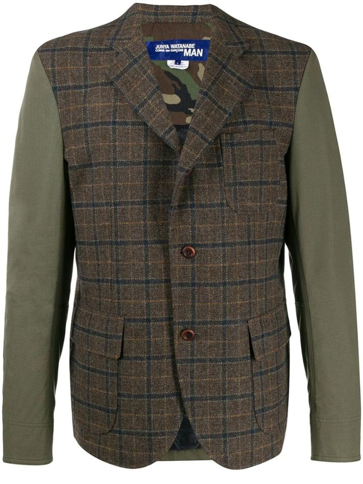 Junya Watanabe Man Tartan And Camouflage Jacket - Green