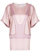Valentino Layered Panel Detail Top - Pink & Purple