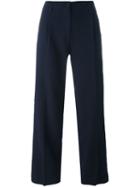 Forte Forte Tailored Straight Trousers, Women's, Size: 3, Blue, Cotton/linen/flax/polyamide/wool