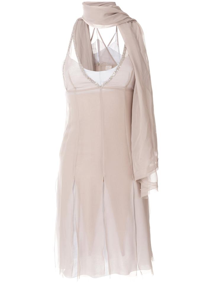 Chanel Vintage Sequinned Detail Cocktail Dress - Nude & Neutrals