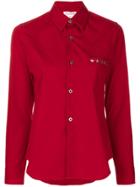 Comme Des Garçons Girl Long Sleeve Button Up Shirt - Red